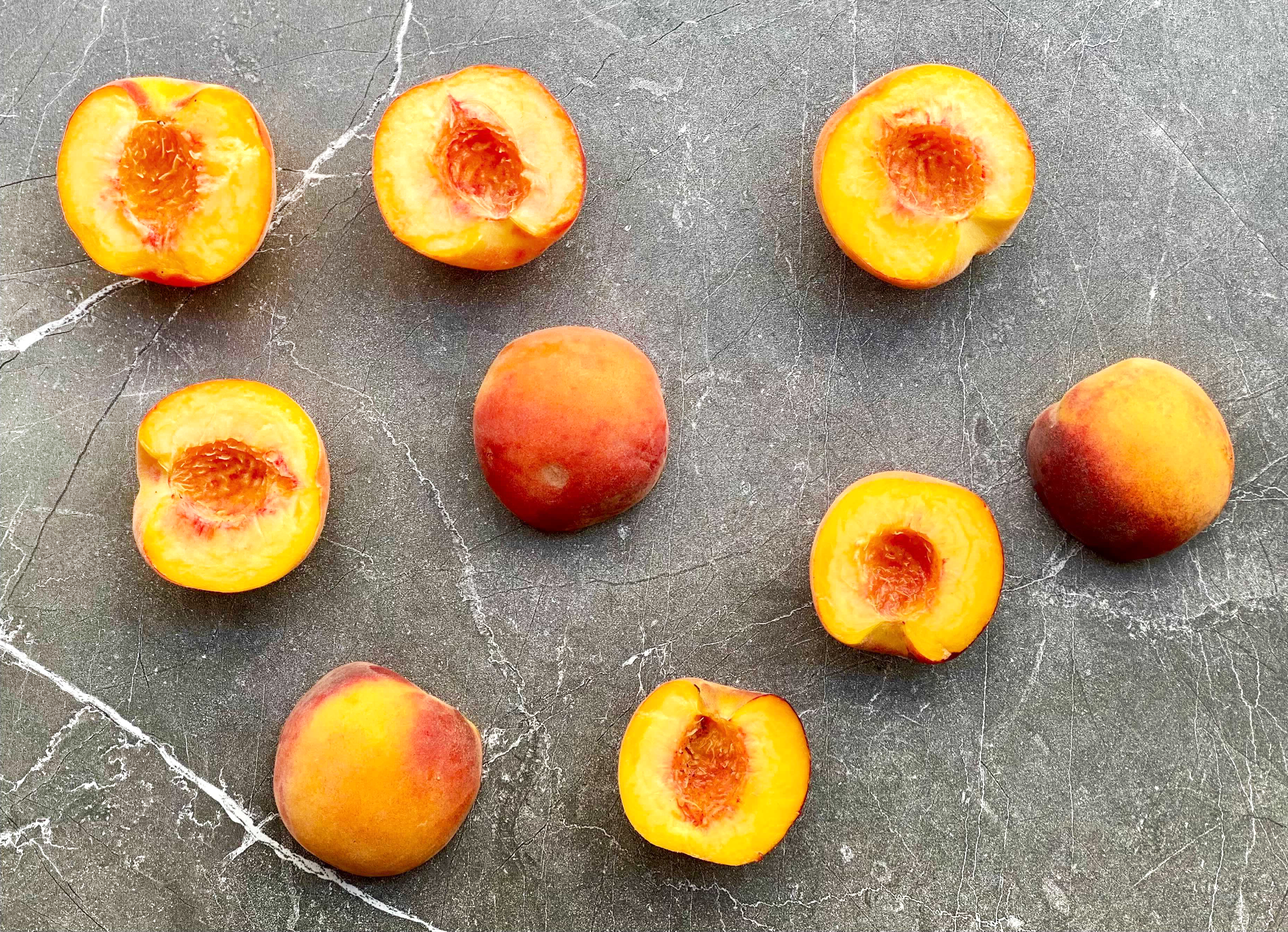 Peaches Halved